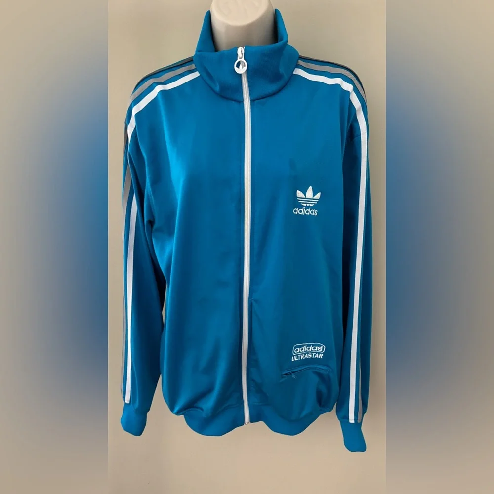 Adidas Turquoise Track Jacket - Picture 1 of 8
